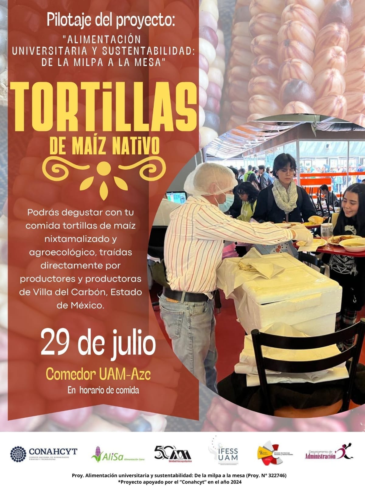 Invitación a degustar tortillas de maíz nativo